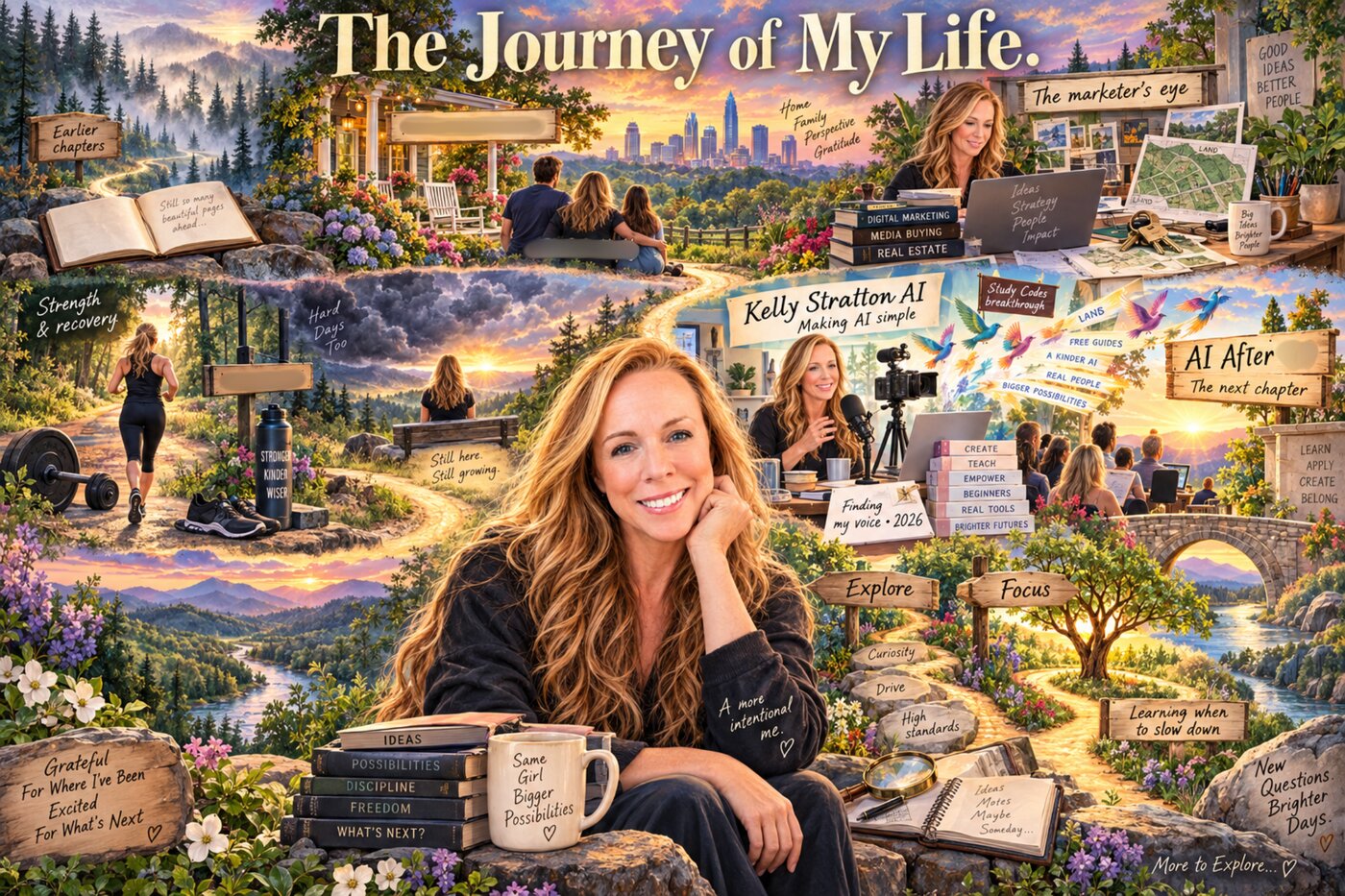 The Journey of My Life: the illustrated map ChatGPT drew of Kelly’s life, with the private parts blurred
